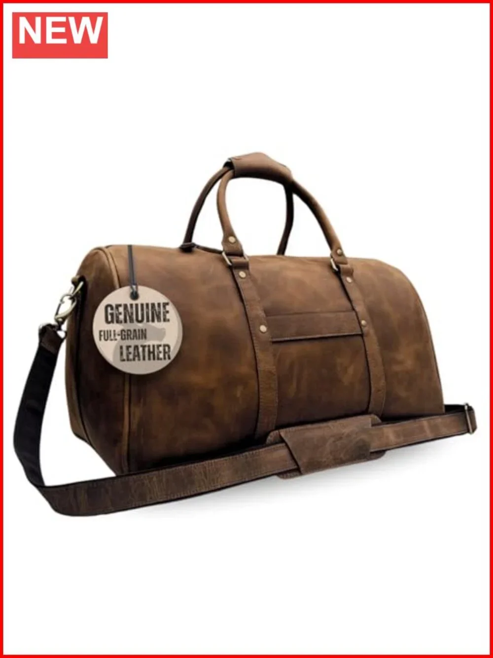 Full Grain Buffalo Leather 21 Inch Duffle Bag Carry On Travel Weekend Gym Bag